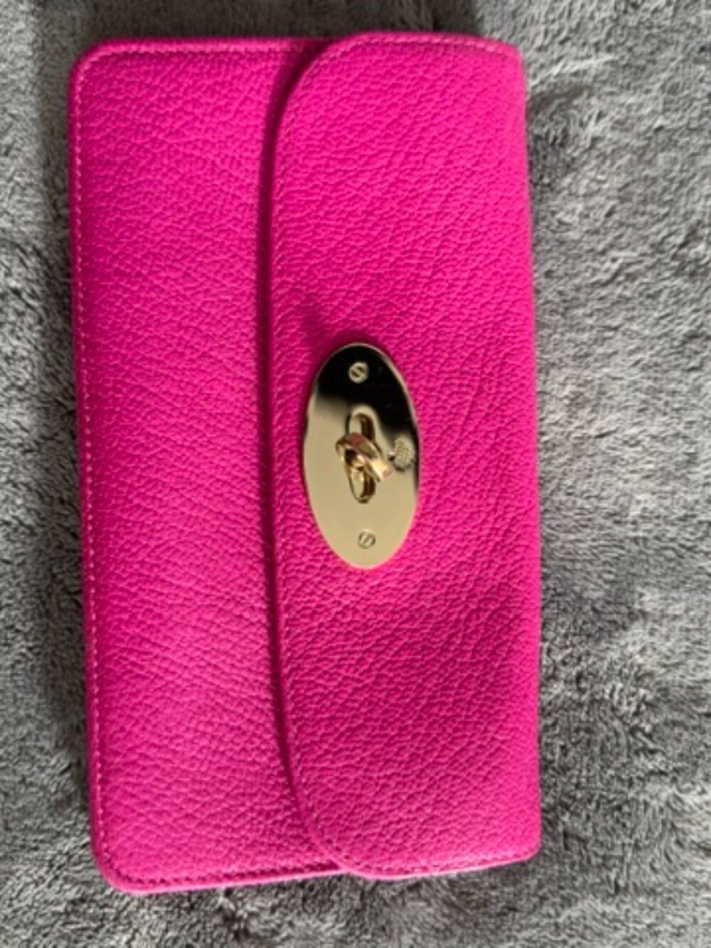 MULBERRY LONG LOCKED LEATHER PINK WALLET